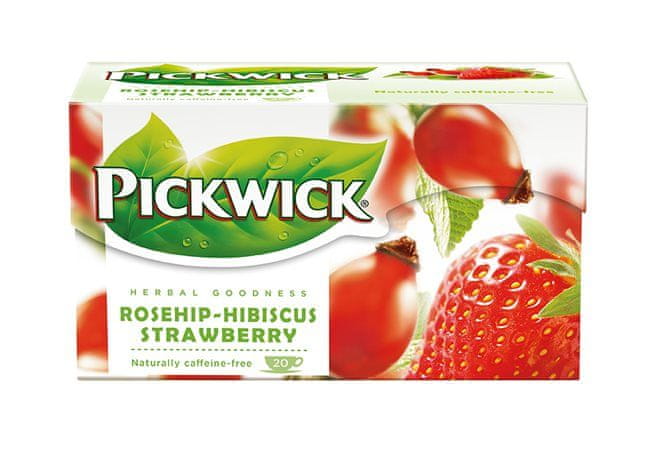 Pickwick Šípkový čaj s príchuťou jahody a ibišteka, 20x2,5 g, PICKWICK